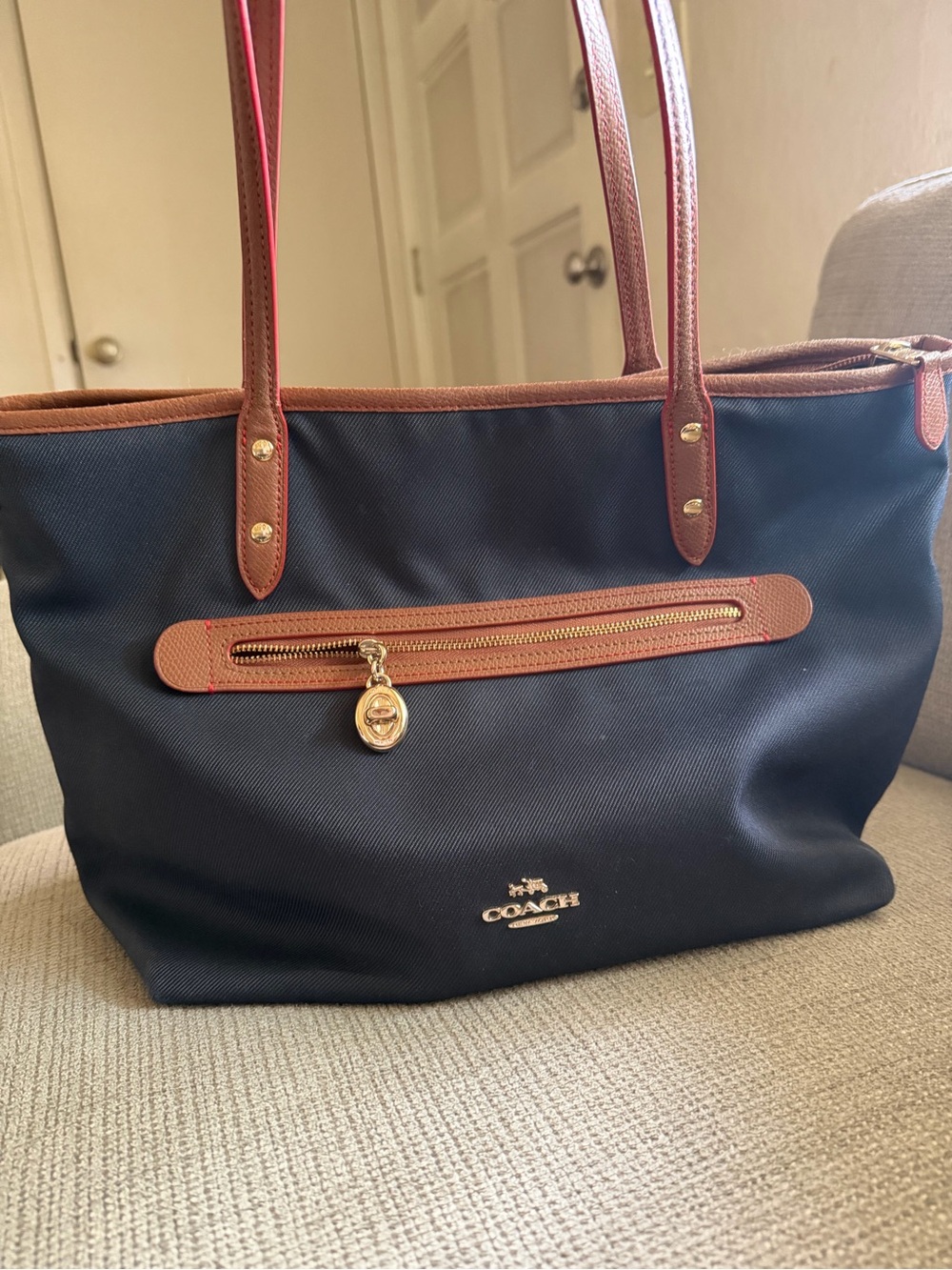 Coach Navy Tote